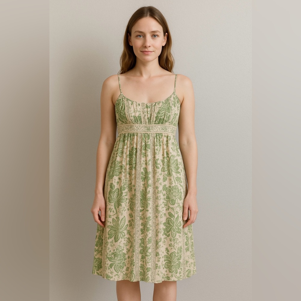 Jones New York Green Floral Silk Dress
